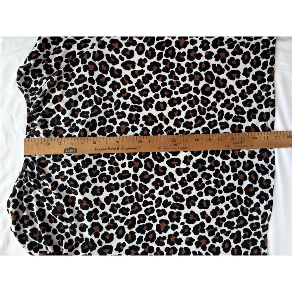 Michael Kors Womens Tops Size Medium Leopard Print Cotton Blend